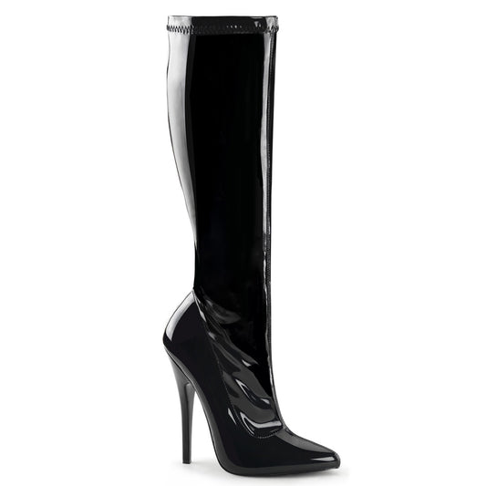 DOMINA-2000 Devious Black Patent 6 Inch Fetish Heels