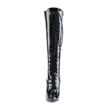 domina 2020 devious fetish shoes 6 inch lace up knee high length boots side zip