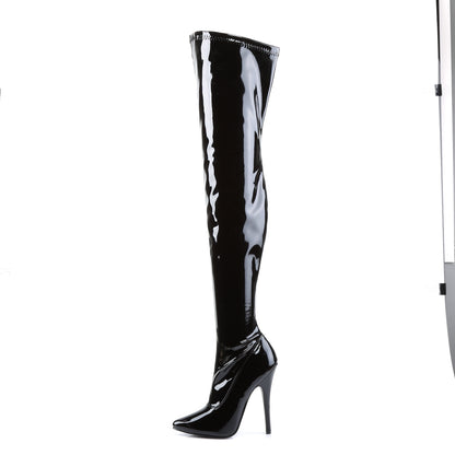DOMINA-3000 Devious Black Patent 6 Inch Fetish Heels