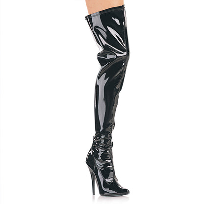 DOMINA-3000 Devious Black Patent 6 Inch Fetish Heels