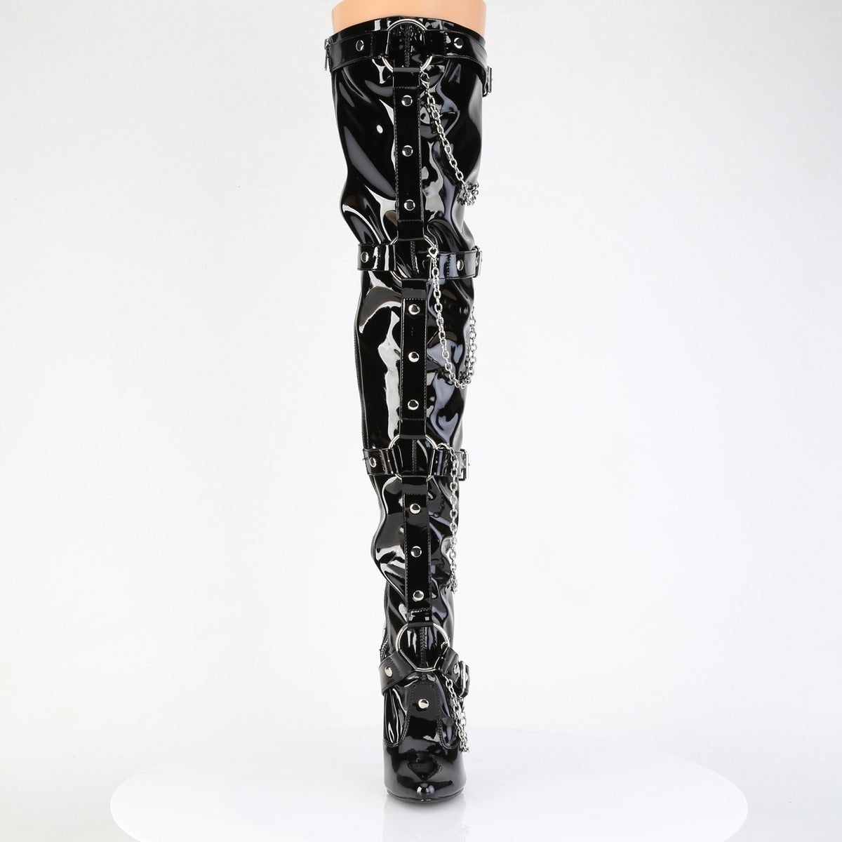 Devious DOMINA-3027 Black Thigh High Boots - 6 Inch Heels