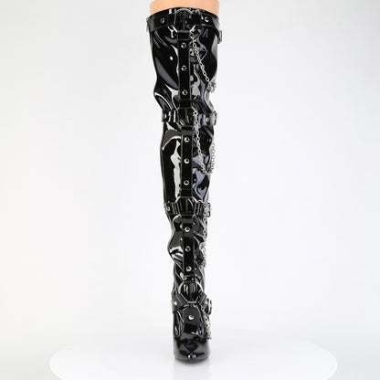 Devious DOMINA-3027 Black Thigh High Boots - 6 Inch Heels