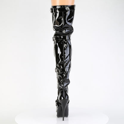 Devious DOMINA-3027 Black Thigh High Boots - 6 Inch Heels