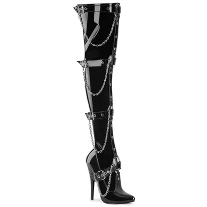 DOMINA-3027 Devious Black 6 Inch Fetish Heels Blk Pat