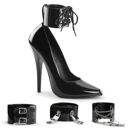 DOMINA-434 Devious Black 6 Inch Fetish Heels