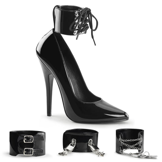 DOMINA-434 Devious Black 6 Inch Fetish Heels