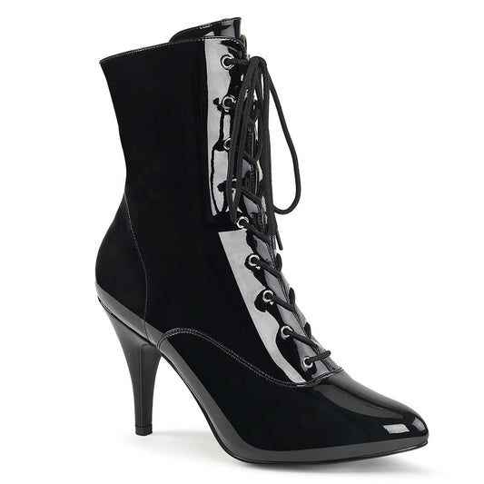 DREAM-1020 Pleaser Pink Label Black 4 Inch Fetish Ankle Boots