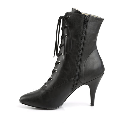 Pleaser Pink Label DREAM-1020 Black Lace-Up Ankle Boots - 4 Inch Heels