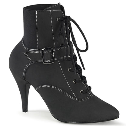 DREAM-1022 Pleaser Pink Label Black 4 Inch Fetish Ankle Boots