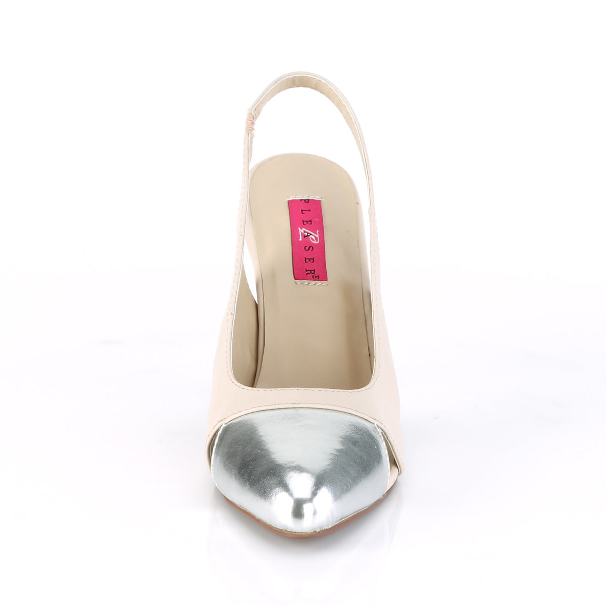 Pleaser Pink Label DREAM-405 Beige -Silver Metallic Court Shoes - 4 Inch Heels