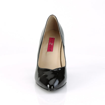DREAM-420W Pleaser Pink Label Black 4 Inch Fetish Wide Heels
