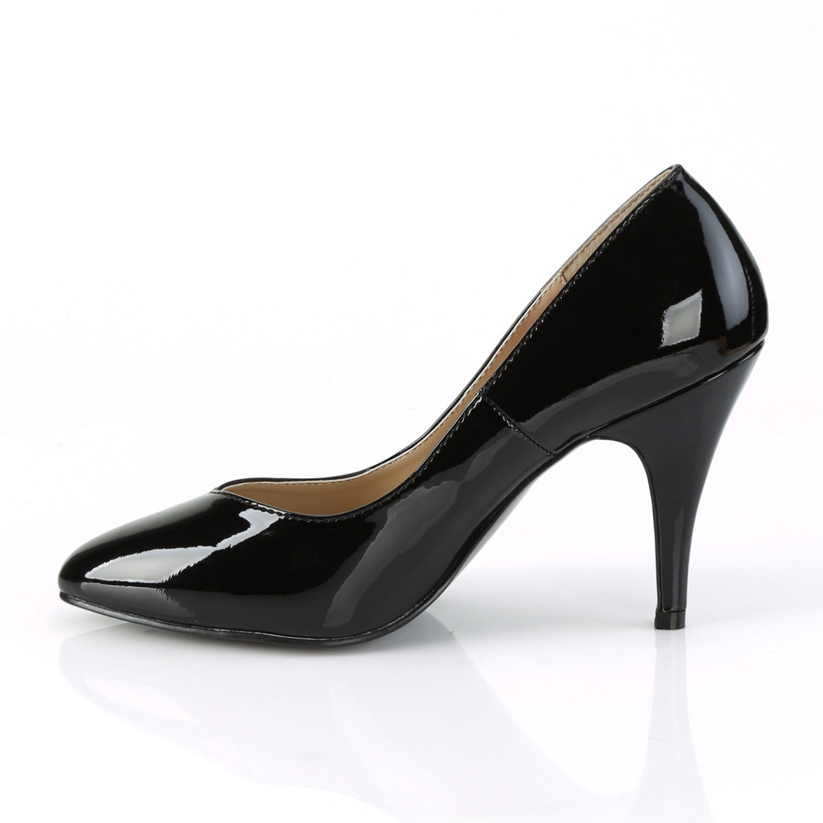 DREAM-420W Pleaser Pink Label Black 4 Inch Fetish Wide Heels