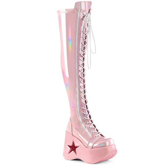 DYNAMITE-300 Demonia Cult Baby Pink Alternative Women's Over-the-Knee Boots