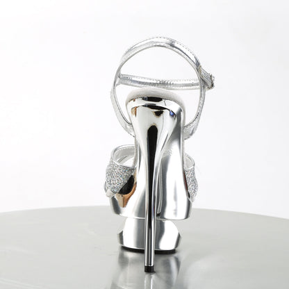 ECLIPSE-619G 6.5" Heel Silver Glitter Pole Dancing Platforms