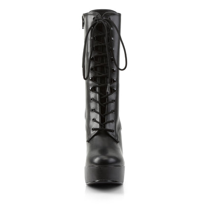 Pleaser ELECTRA-1020 Black Platform Ankle Boots - 5 Inch Heels