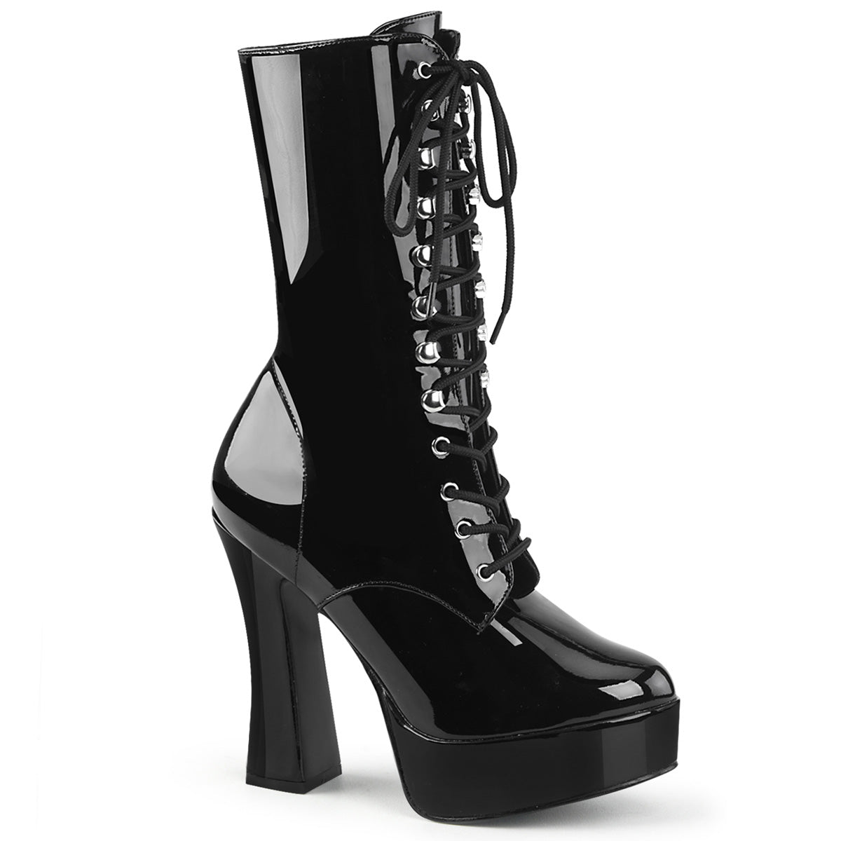 Pleaser ELECTRA-1020 Black Platform Ankle Boots - 5 Inch Heels