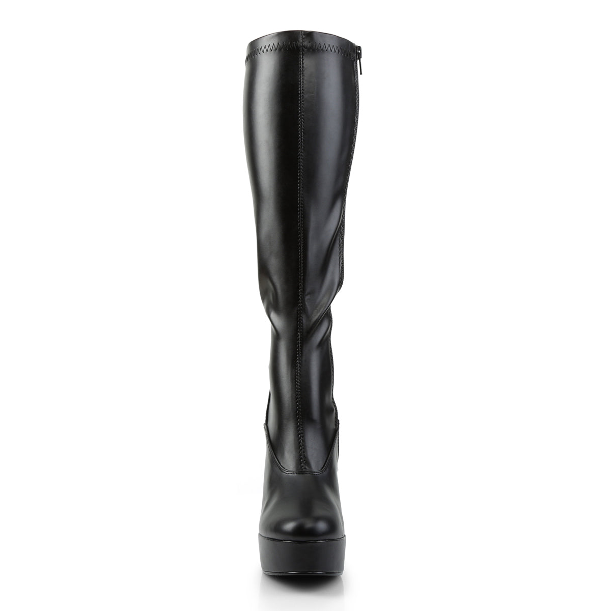 Pleaser ELECTRA-2000Z Black Platform Knee High Boots - 5 Inch Heels
