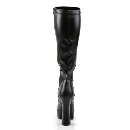 Pleaser ELECTRA-2000Z Black Platform Knee High Boots - 5 Inch Heels