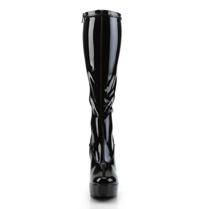 ELECTRA-2000Z 5" Black Stretch Patent Pole Dancer Platform Shoes