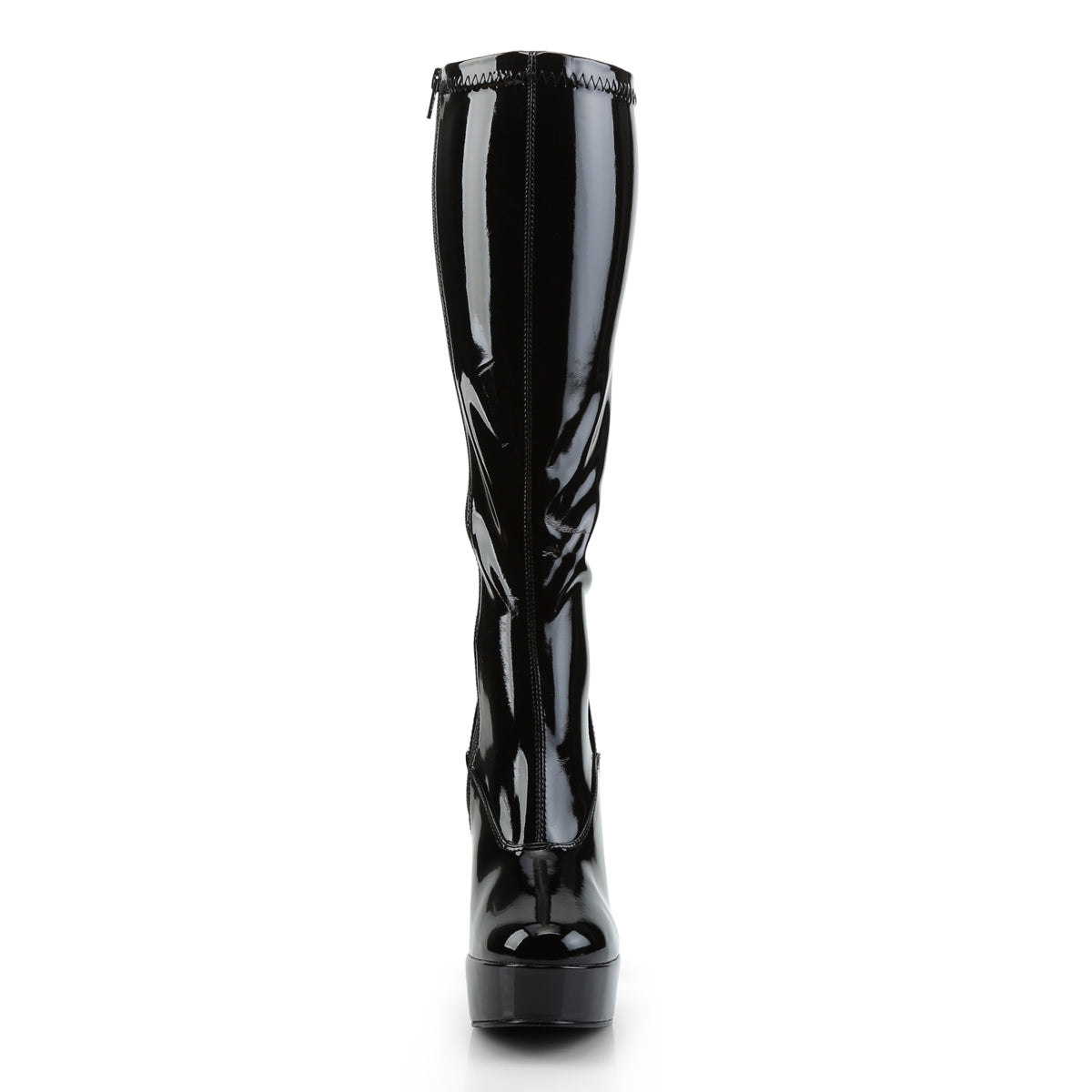 Pleaser ELECTRA-2000Z Black Platform Knee High Boots - 5 Inch Heels