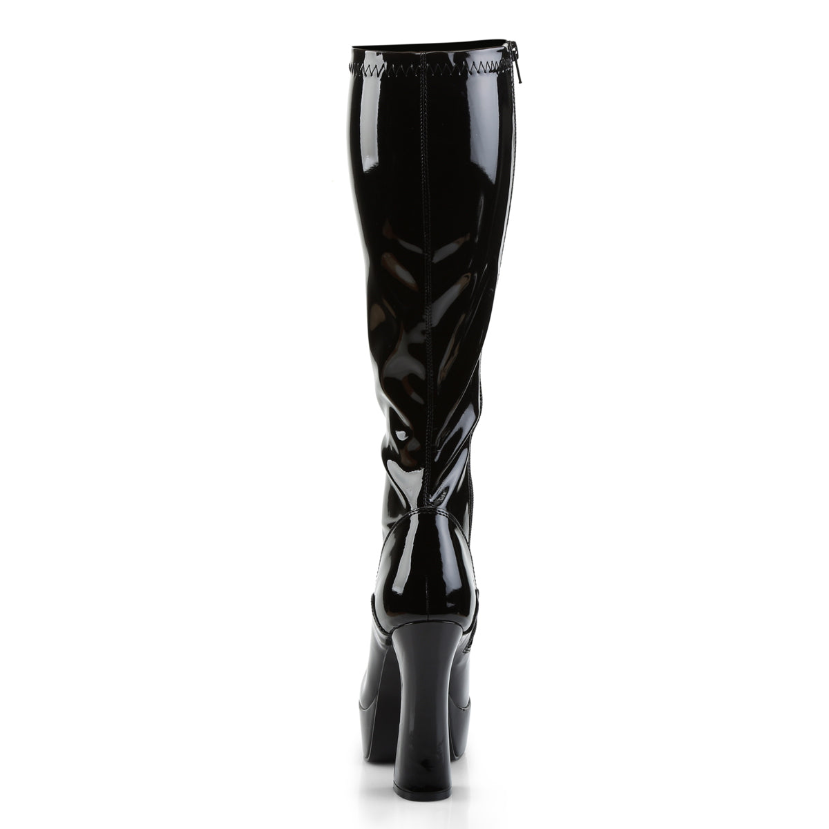 Pleaser ELECTRA-2000Z Black Platform Knee High Boots - 5 Inch Heels