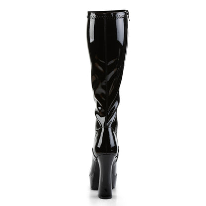 Pleaser ELECTRA-2000Z Black Platform Knee High Boots - 5 Inch Heels