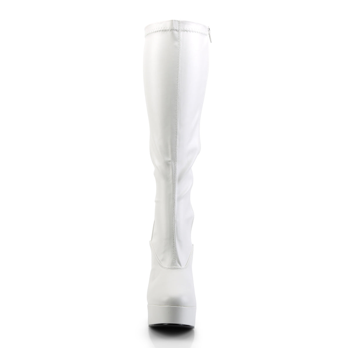Pleaser ELECTRA-2000Z White Platform Knee High Boots - 5 Inch Heels