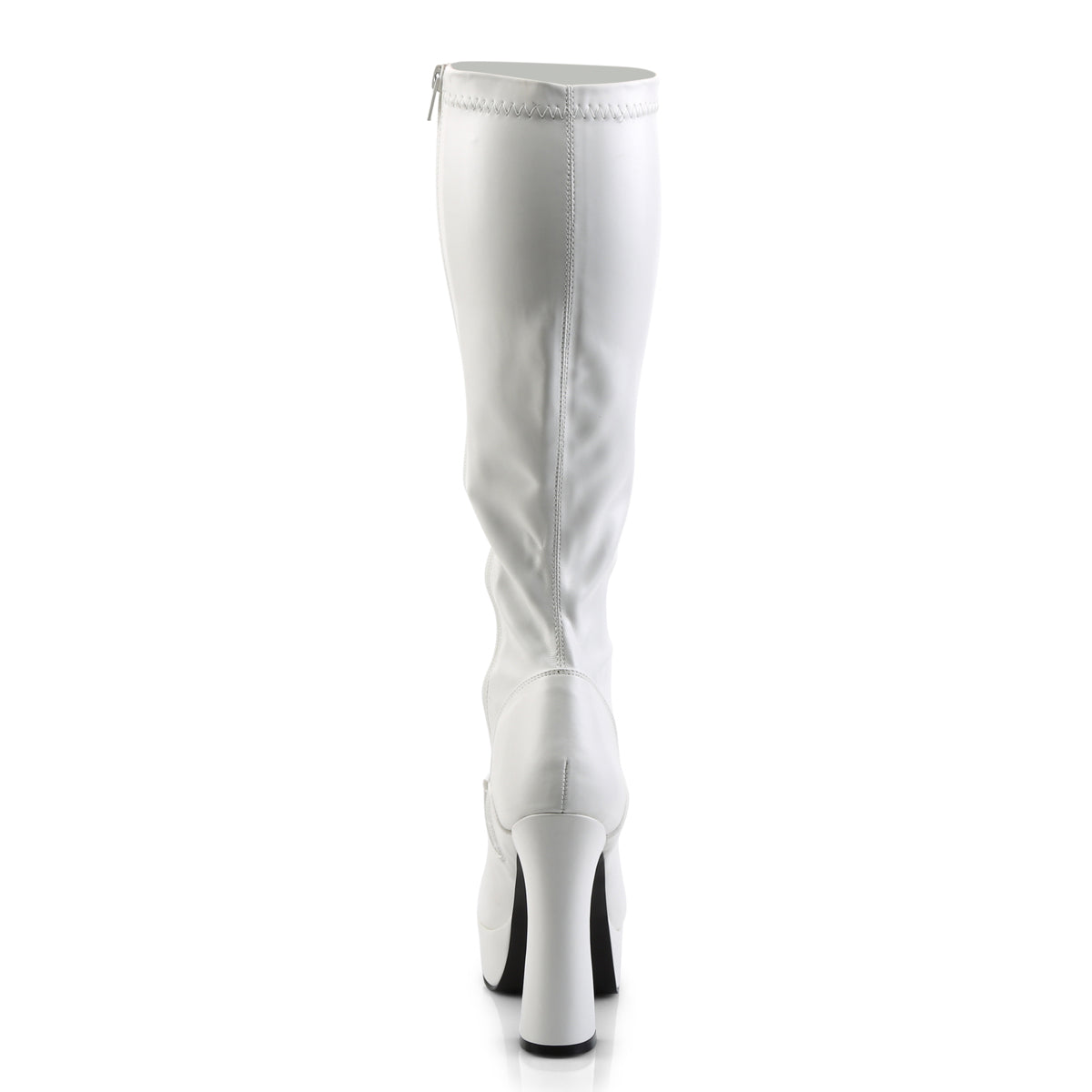 Pleaser ELECTRA-2000Z White Platform Knee High Boots - 5 Inch Heels