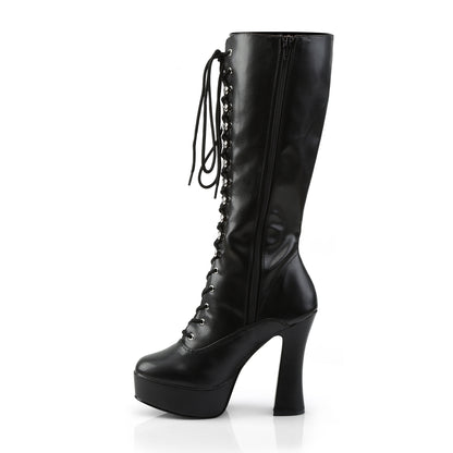 Pleaser ELECTRA-2020 Black Platform Knee High Boots - 5 Inch Heels