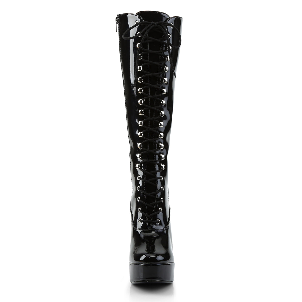 Pleaser ELECTRA-2020 Black Platform Knee High Boots - 5 Inch Heels