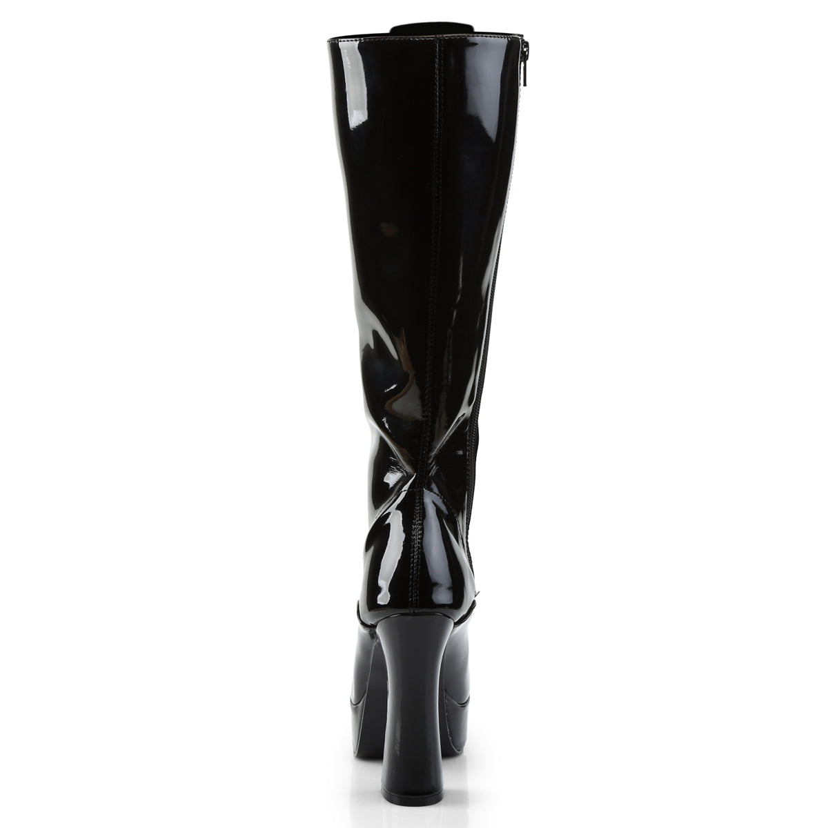 Pleaser ELECTRA-2020 Black Platform Knee High Boots - 5 Inch Heels