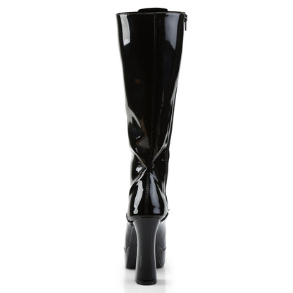 Pleaser ELECTRA-2020 Black Platform Knee High Boots - 5 Inch Heels