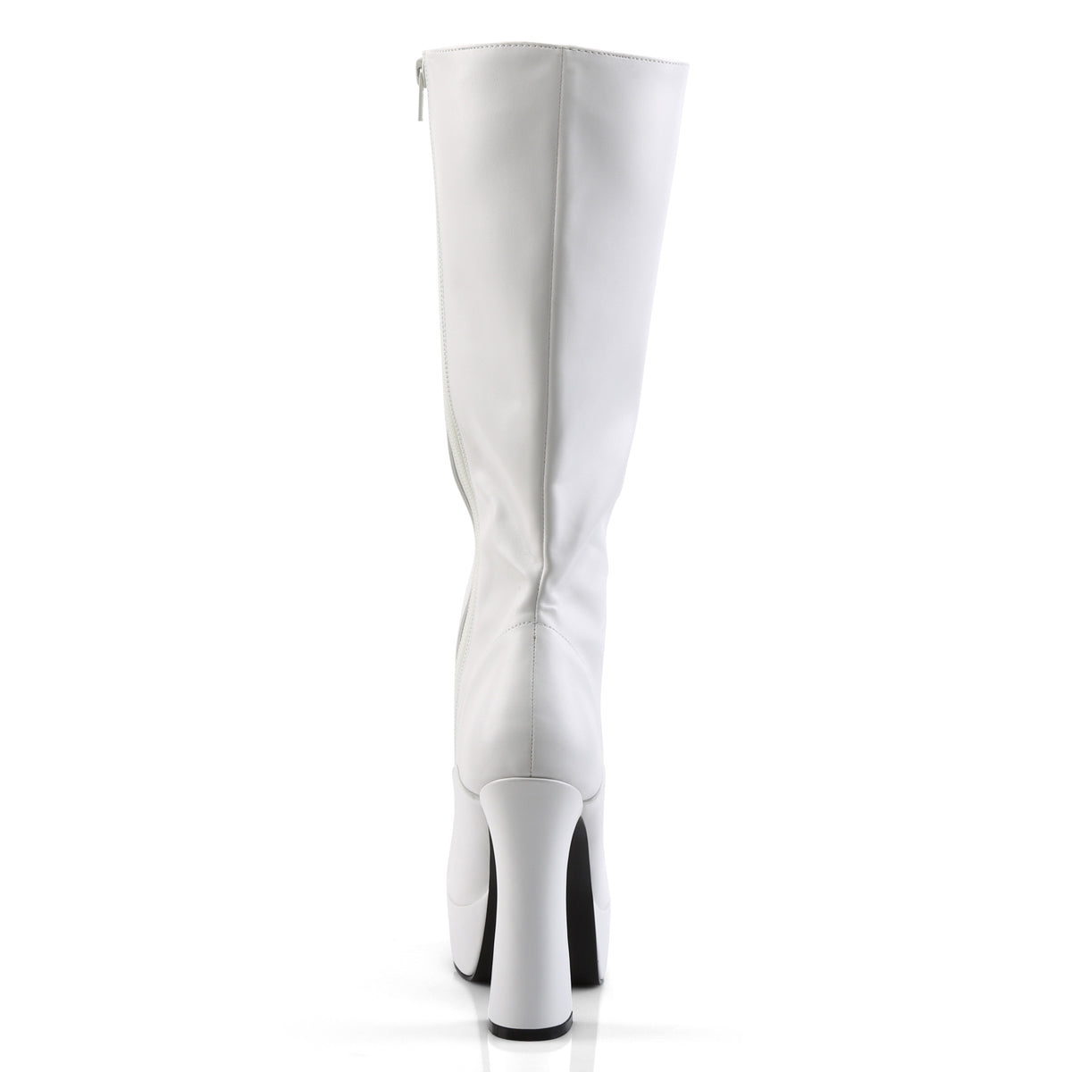Pleaser ELECTRA-2020 White Platform Knee High Boots - 5 Inch Heels