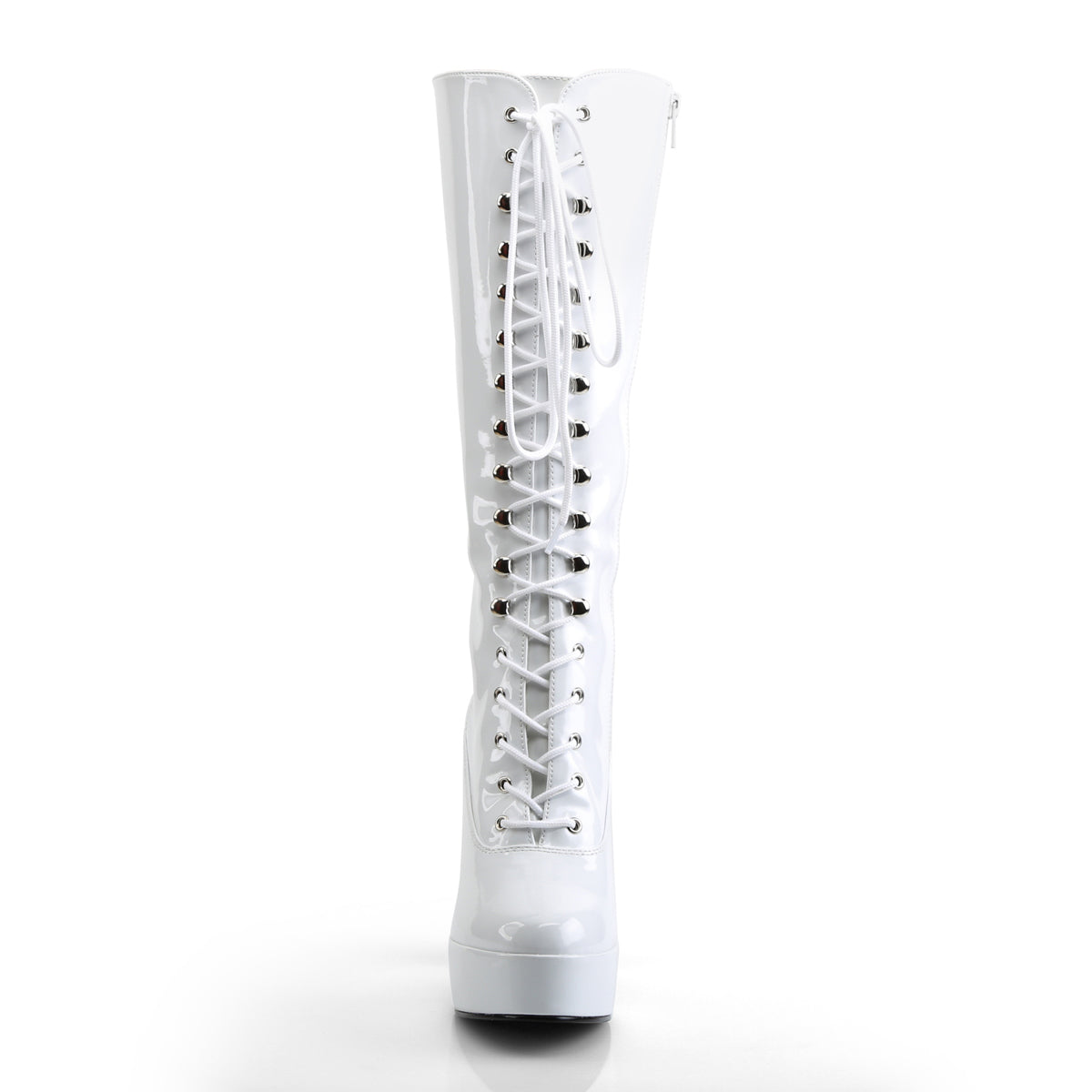 ELECTRA-2020 Pleaser White 5 Inch Disco Knee High Knee High Boots