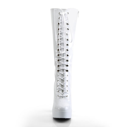 ELECTRA-2020 Pleaser White 5 Inch Disco Knee High Knee High Boots