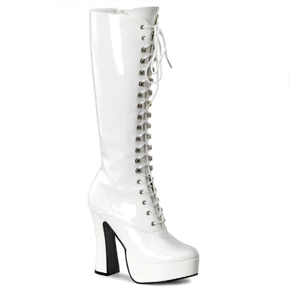 ELECTRA-2020 Pleaser White 5 Inch Disco Knee High Knee High Boots