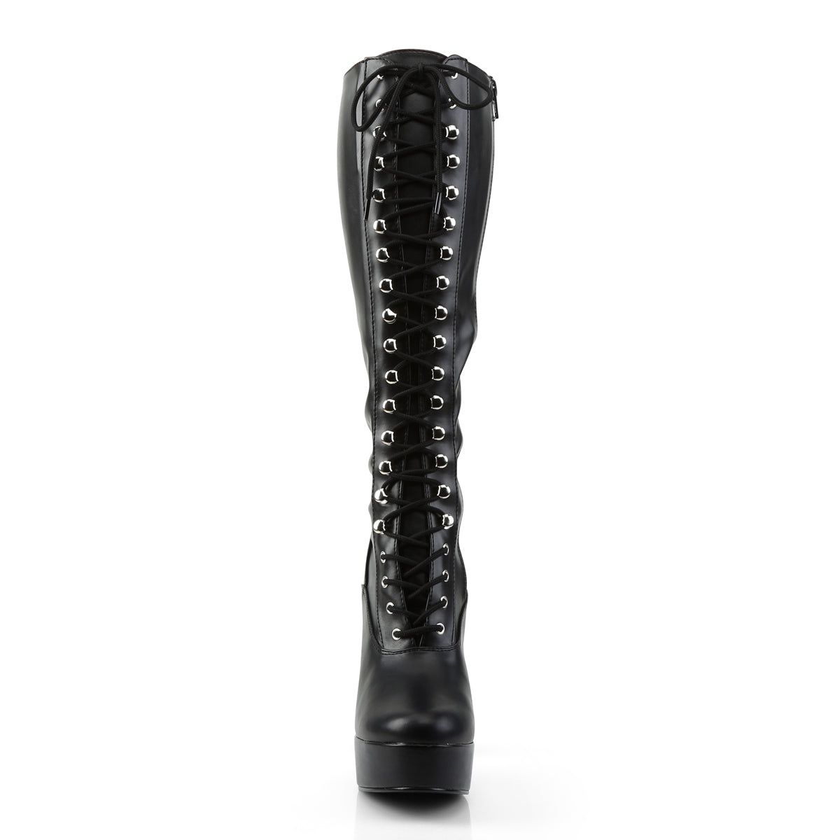 Pleaser ELECTRA-2023 Black Platform Knee High Boots - 5 Inch Heels