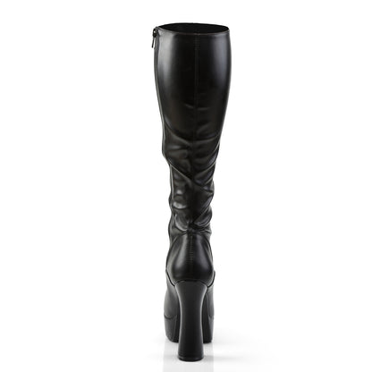 Pleaser ELECTRA-2023 Black Platform Knee High Boots - 5 Inch Heels