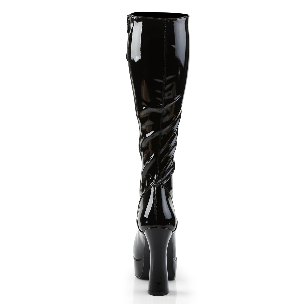 Pleaser ELECTRA-2023 Black Platform Knee High Boots - 5 Inch Heels