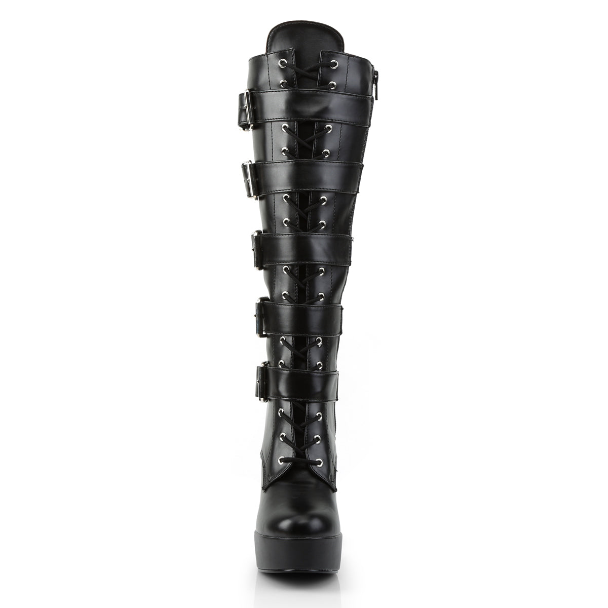 Pleaser ELECTRA-2042 Black Platform Knee High Boots - 5 Inch Heels