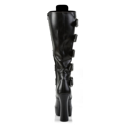 Pleaser ELECTRA-2042 Black Platform Knee High Boots - 5 Inch Heels