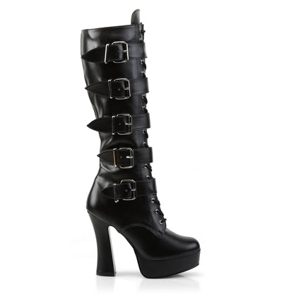 ELECTRA-2042 Pleasers 5 Inch Heel Black Pole Dancer Platform Shoes