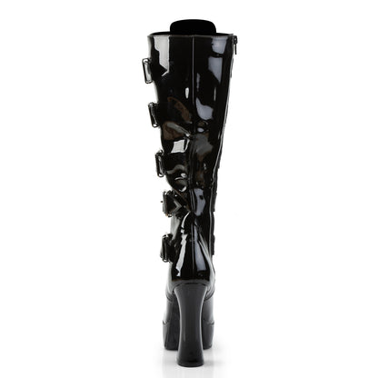 ELECTRA-2042 Pleaser Black 5 Inch Sexy Gogo Knee High Boots