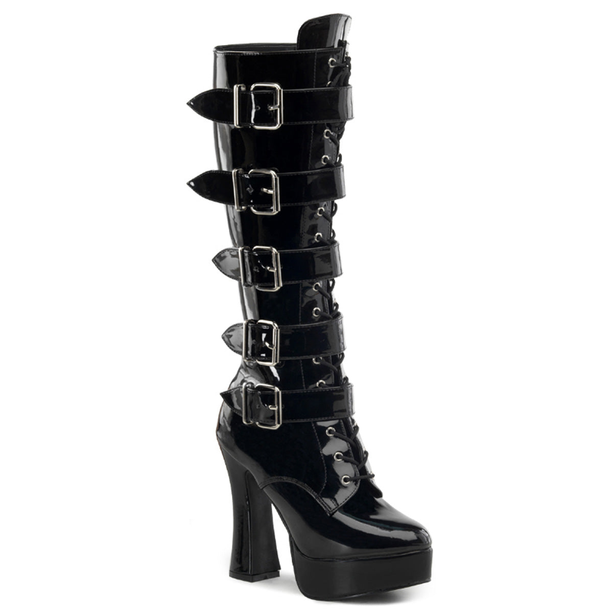 ELECTRA-2042 Pleaser Black 5 Inch Sexy Gogo Knee High Boots