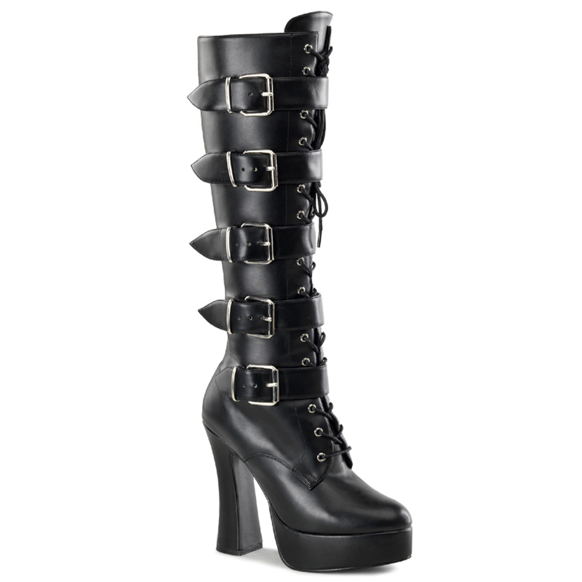ELECTRA-2042 Pleaser Black 5 Inch Vintage GoGo Knee High Boots