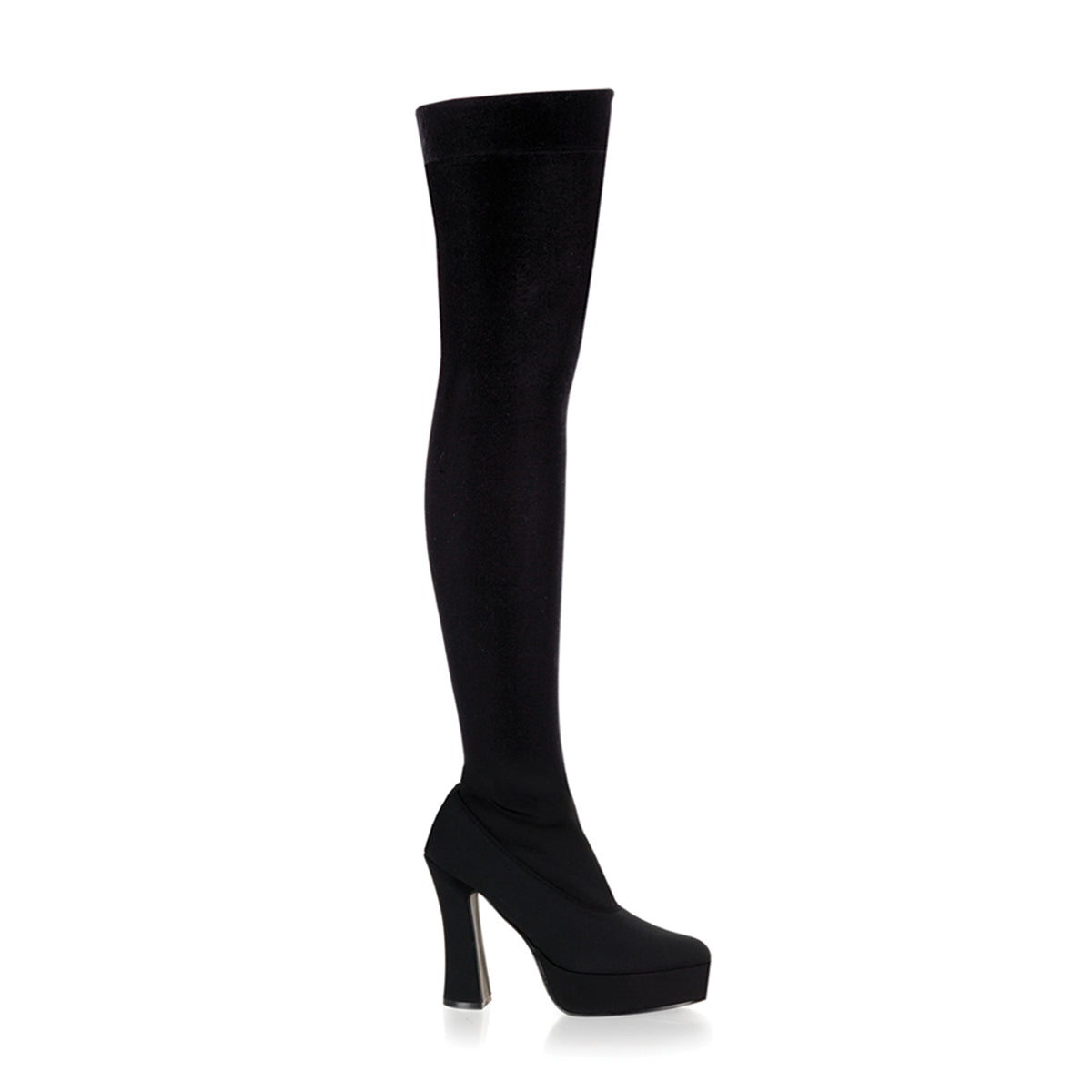 Pleaser ELE3000Z Black Stretch Lycra Sexy Shoes Discontinued Sale Stock UK 4 (EU 37 US 7) Black Stretch Lycra