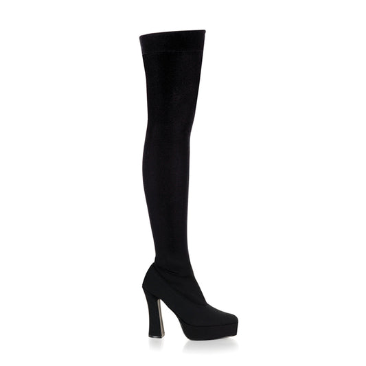 Pleaser ELE3000Z Black Stretch Lycra Sexy Shoes Discontinued Sale Stock UK 4 (EU 37 US 7) Black Stretch Lycra