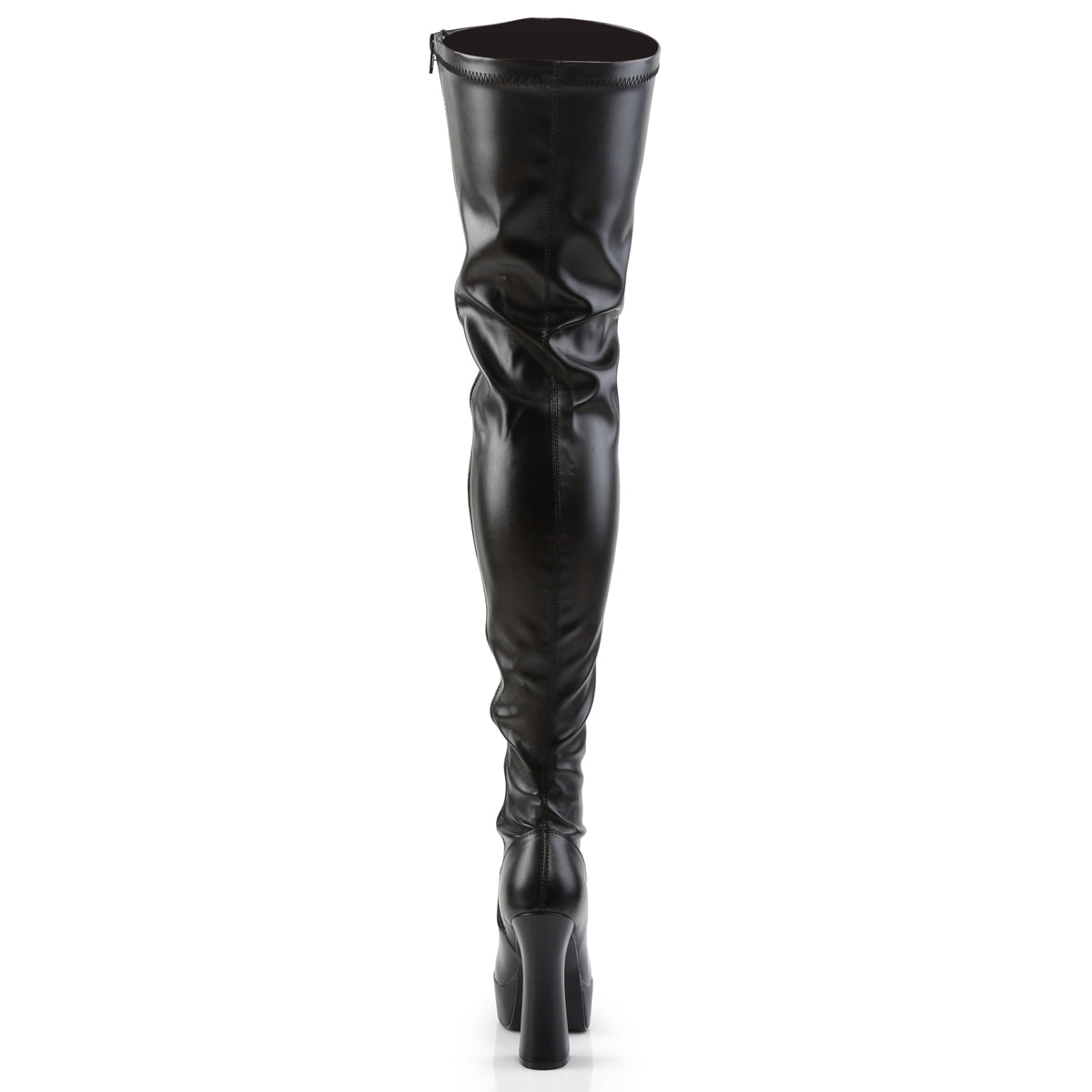 Pleaser ELECTRA-3000Z Black Platform Thigh High Boots - 5 Inch Heels