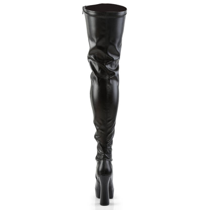 Pleaser ELECTRA-3000Z Black Platform Thigh High Boots - 5 Inch Heels