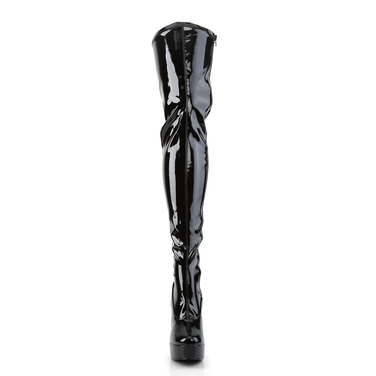 Pleaser ELECTRA-3000Z Black Platform Thigh High Boots - 5 Inch Heels